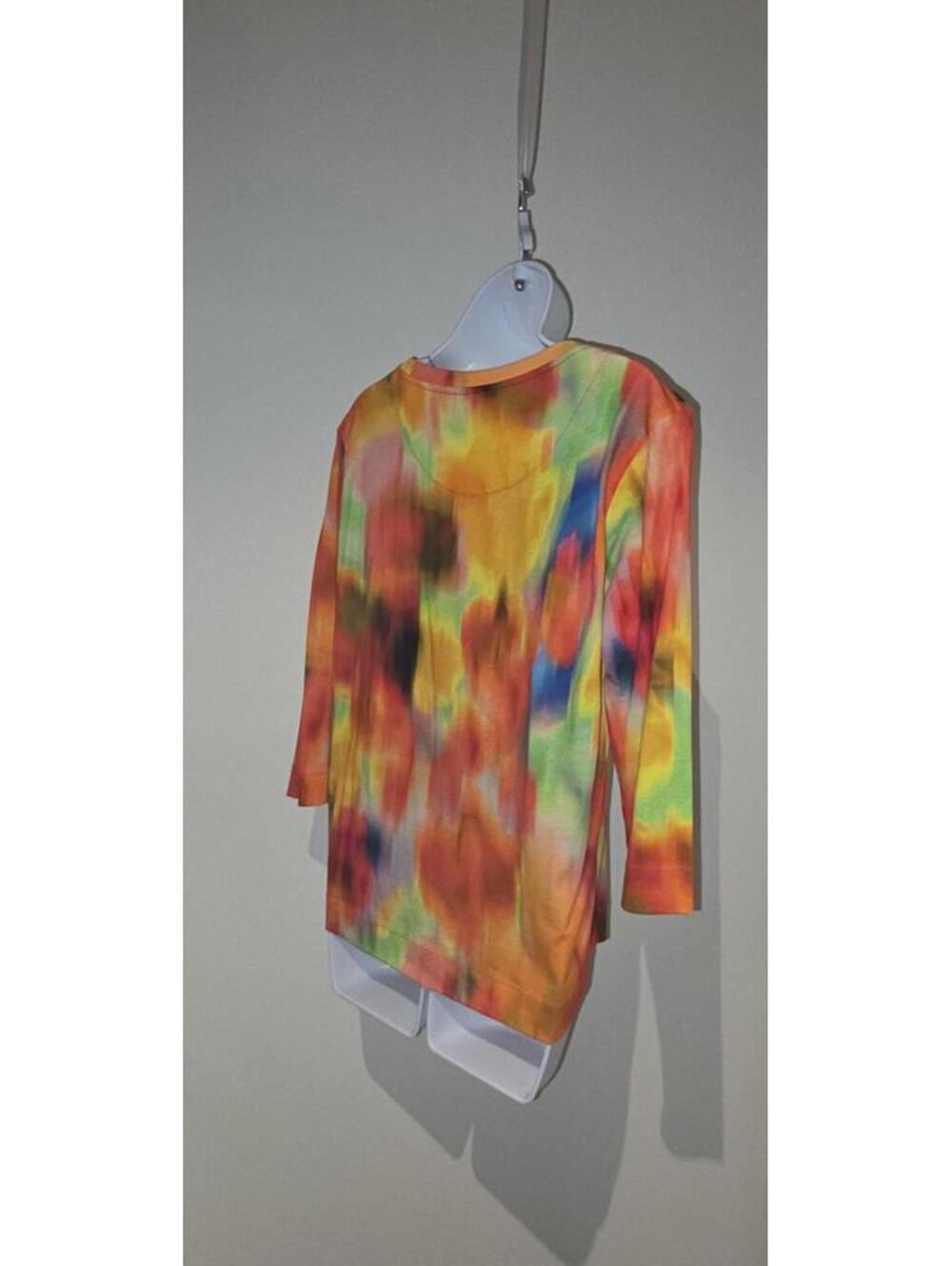 DRIES VAN NOTEN 3/4 Sleeve SHIRT Tunic Top Women’s M Yellow Multi Floral